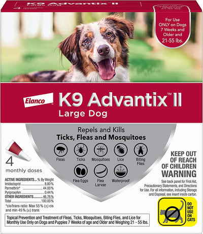 K9 Advantix Ii Dog Large, Red 4-Count