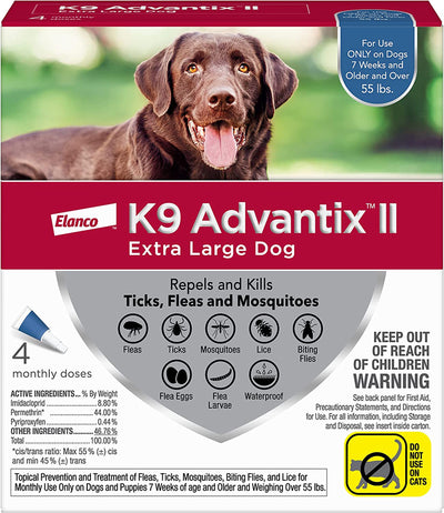 K9 Advantix Ii Dog Extra Large, Blue 4-Count