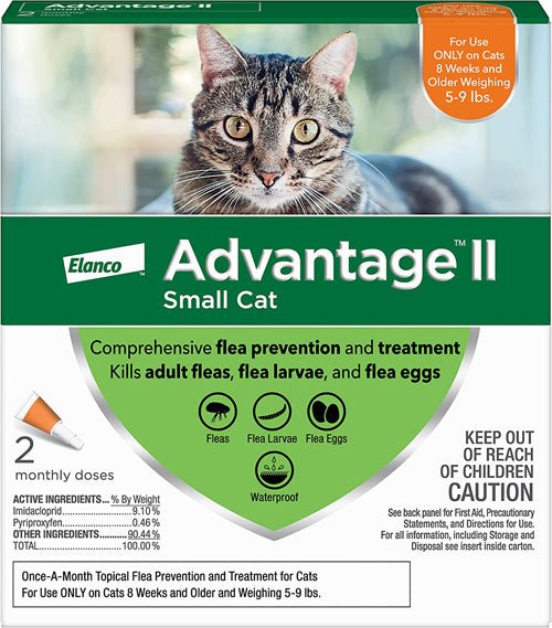 Advantage II Cat Small Orange 2 - Pack - Pets Perfect