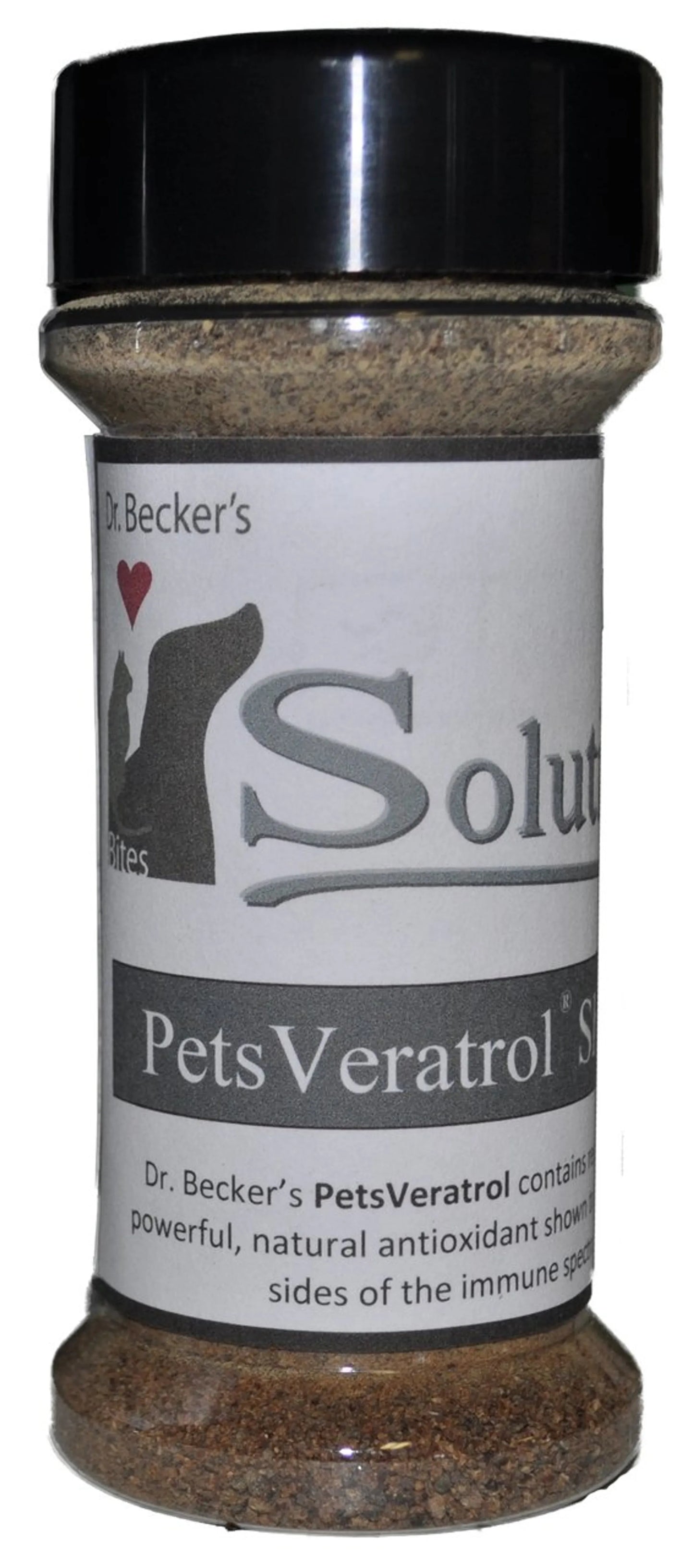 Dr. Becker's Bites PetsVeratrol Shaker Dog Food Topper with natural antioxidant blend for pet health enhancement