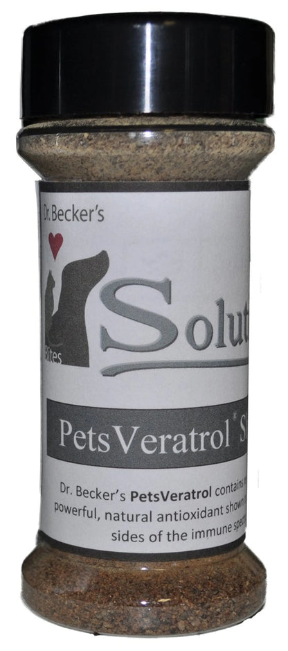 Dr. Becker's Bites PetsVeratrol Shaker Dog Food Topper with natural antioxidant blend for immune support and pet health enhancement