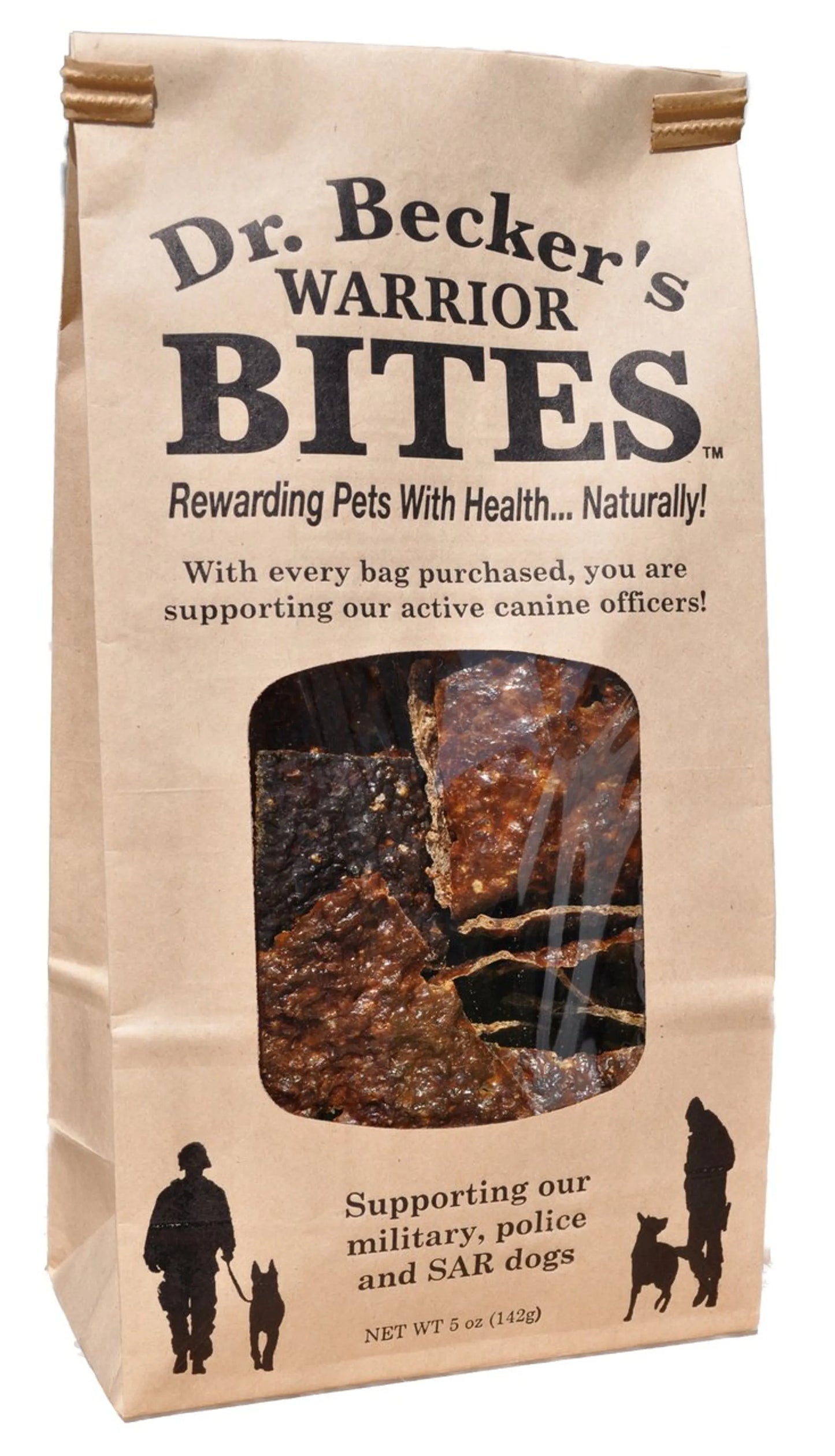 Dr. Becker's Warrior Bites Freeze-Dried USDA Beef Liver Dog Treats 5oz supporting military, police, and SAR dogs