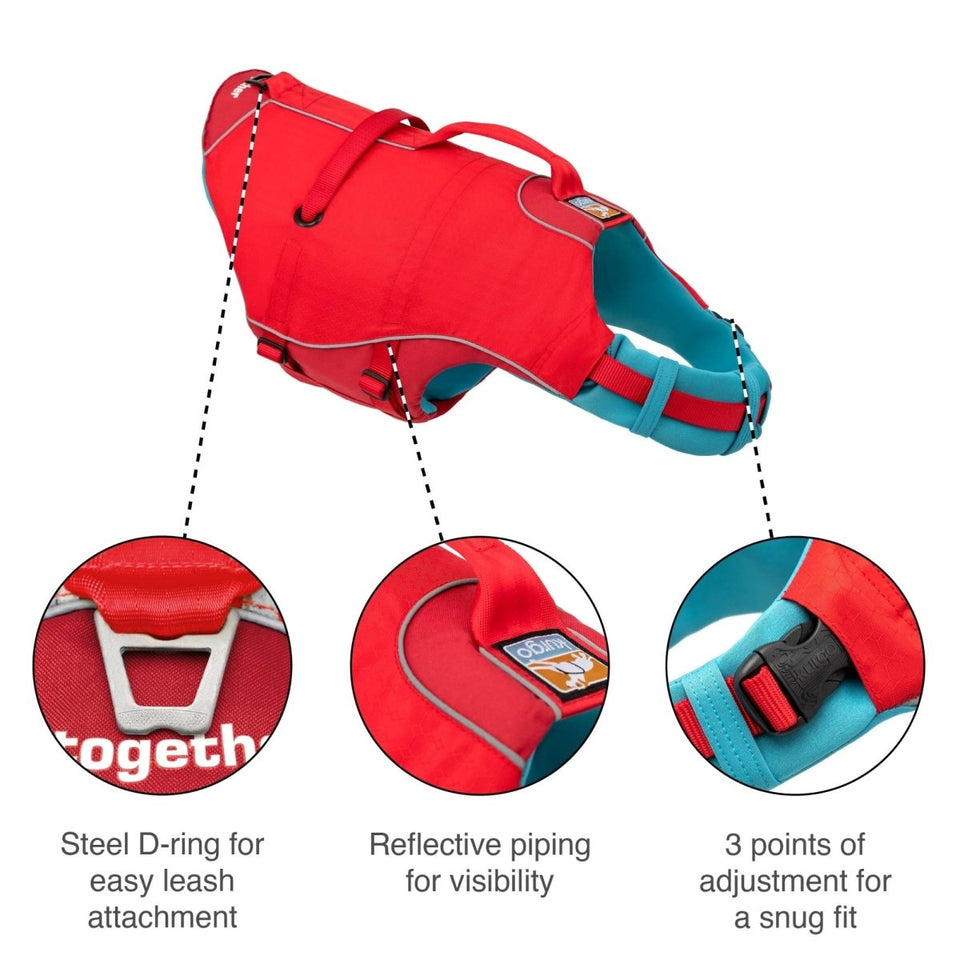 Kurgo Surf 'n Turf Dog Life Jacket - Yellow, X-Small, view 4