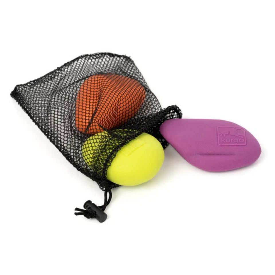 Kurgo Dog Skipping Stones, Floating Water Fetch Dog Toy, 3 ct, Orange, view 4