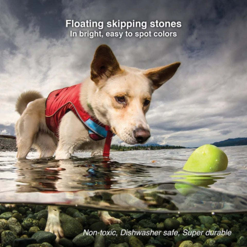 Kurgo Dog Skipping Stones, Floating Water Fetch Dog Toy, 3 ct, Orange, view 2