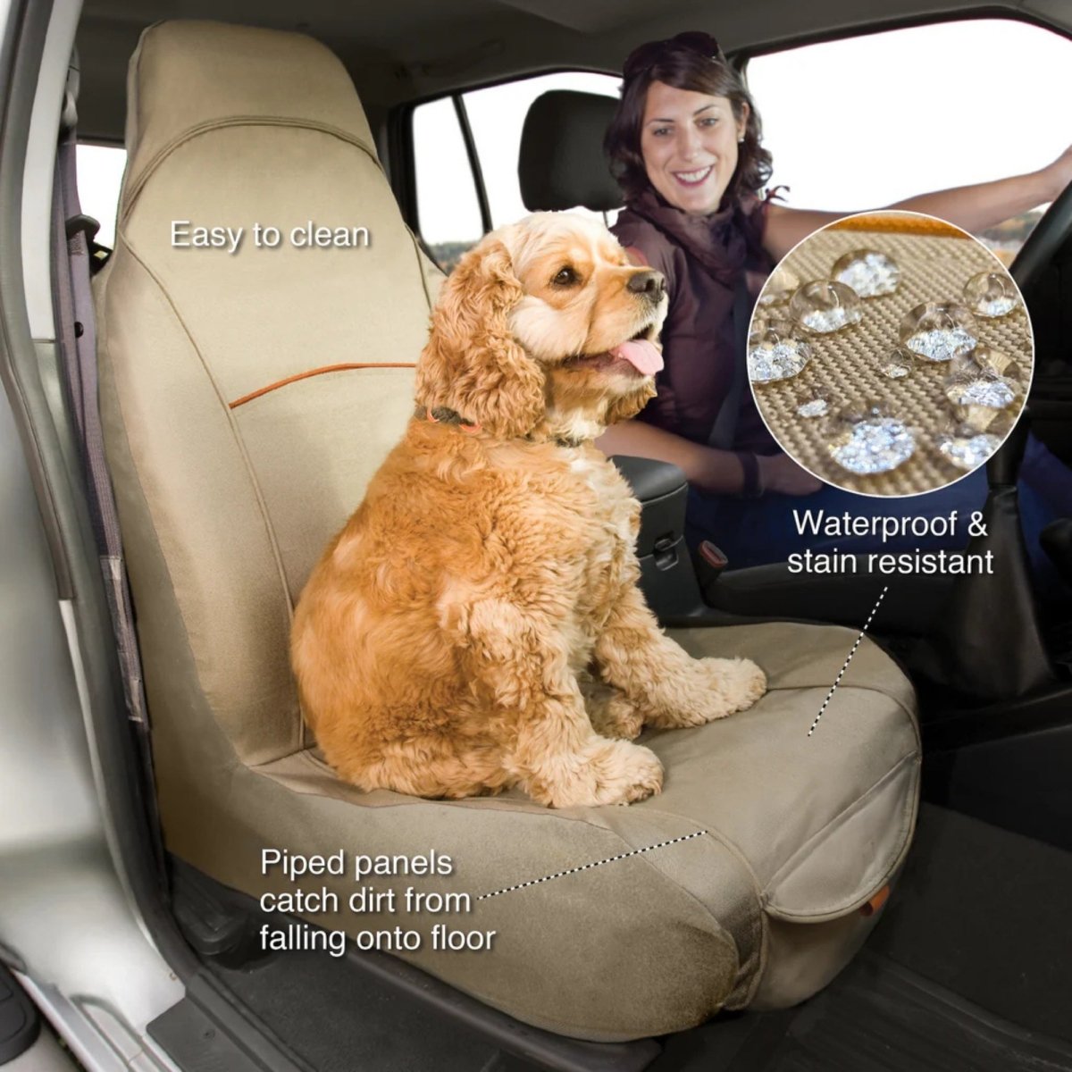 Kurgo Dog Rover Bucket Seat Cover Charcoal - Pets Perfect