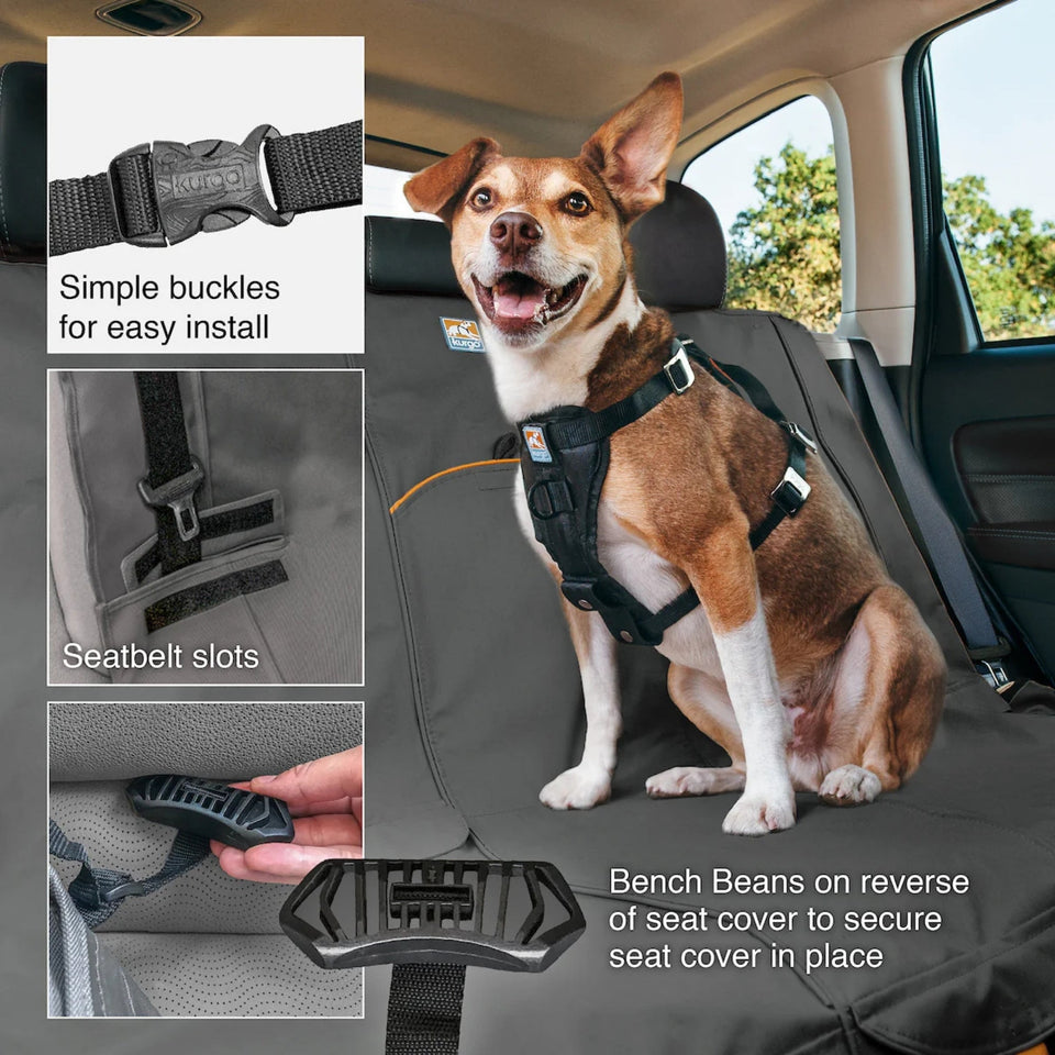 Kurgo Dog Extended Bench Seat Cover Charcoal