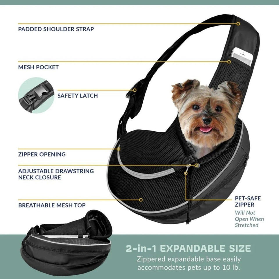 Katziela Expandable Sling Bag Black, view 4