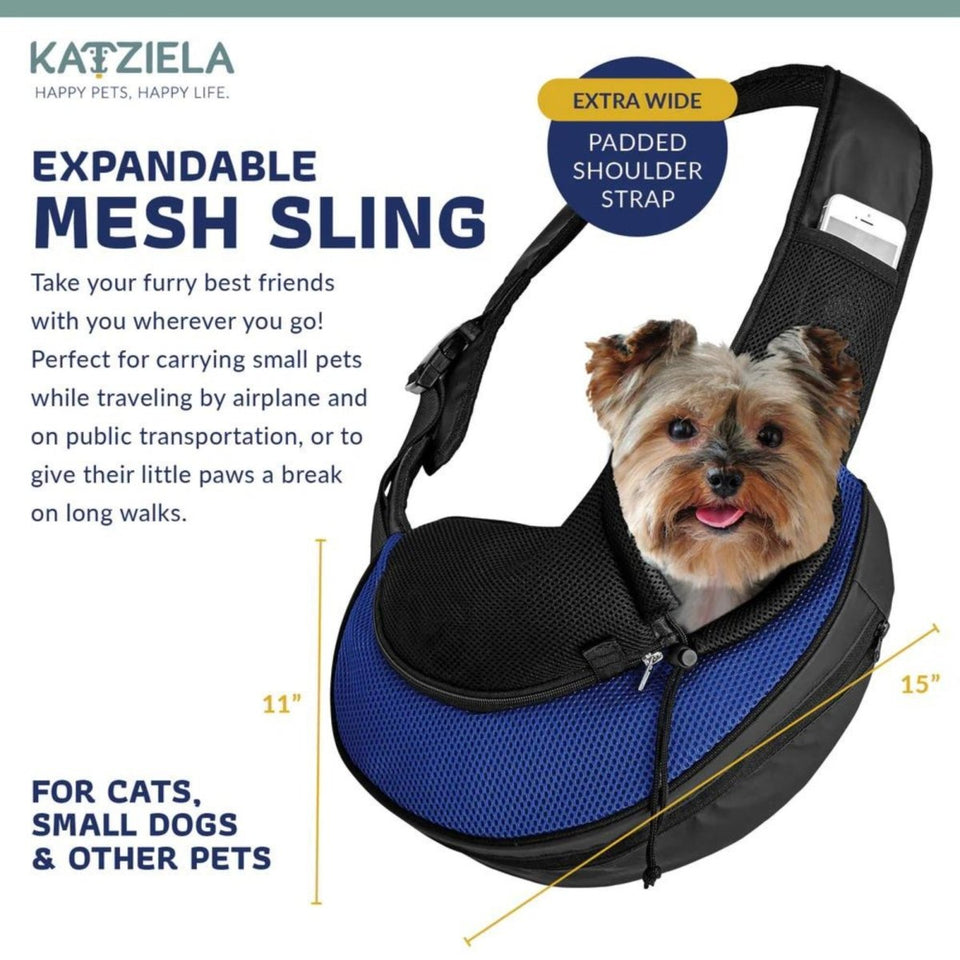 Katziela Expandable Sling Bag Blue, view 5