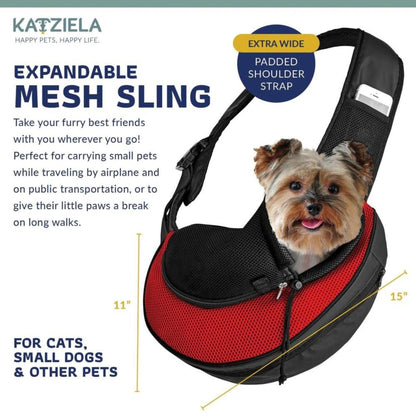 Katziela Expandable Sling Bag Red - Pets Perfect
