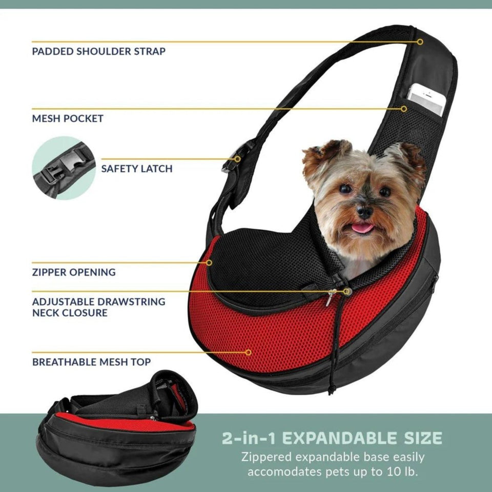 Katziela Expandable Sling Bag Red, view 4