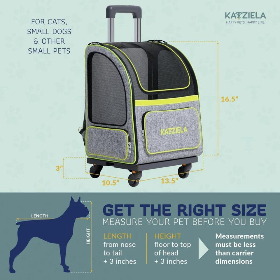 Katziela Hybrid Adventurer Backpack Wheels Gray/Green, view 5