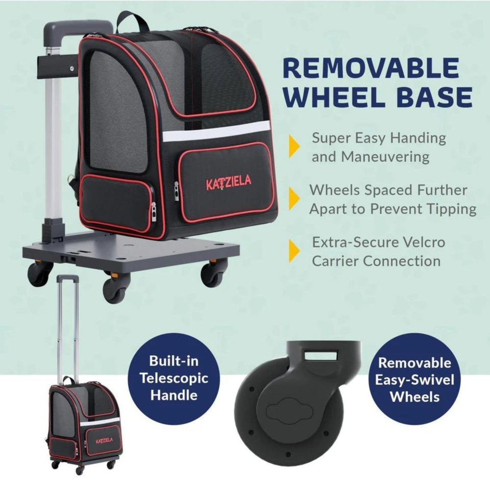 Katziela Hybrid Adventurer Backpack Wheels Black/Red, view 3