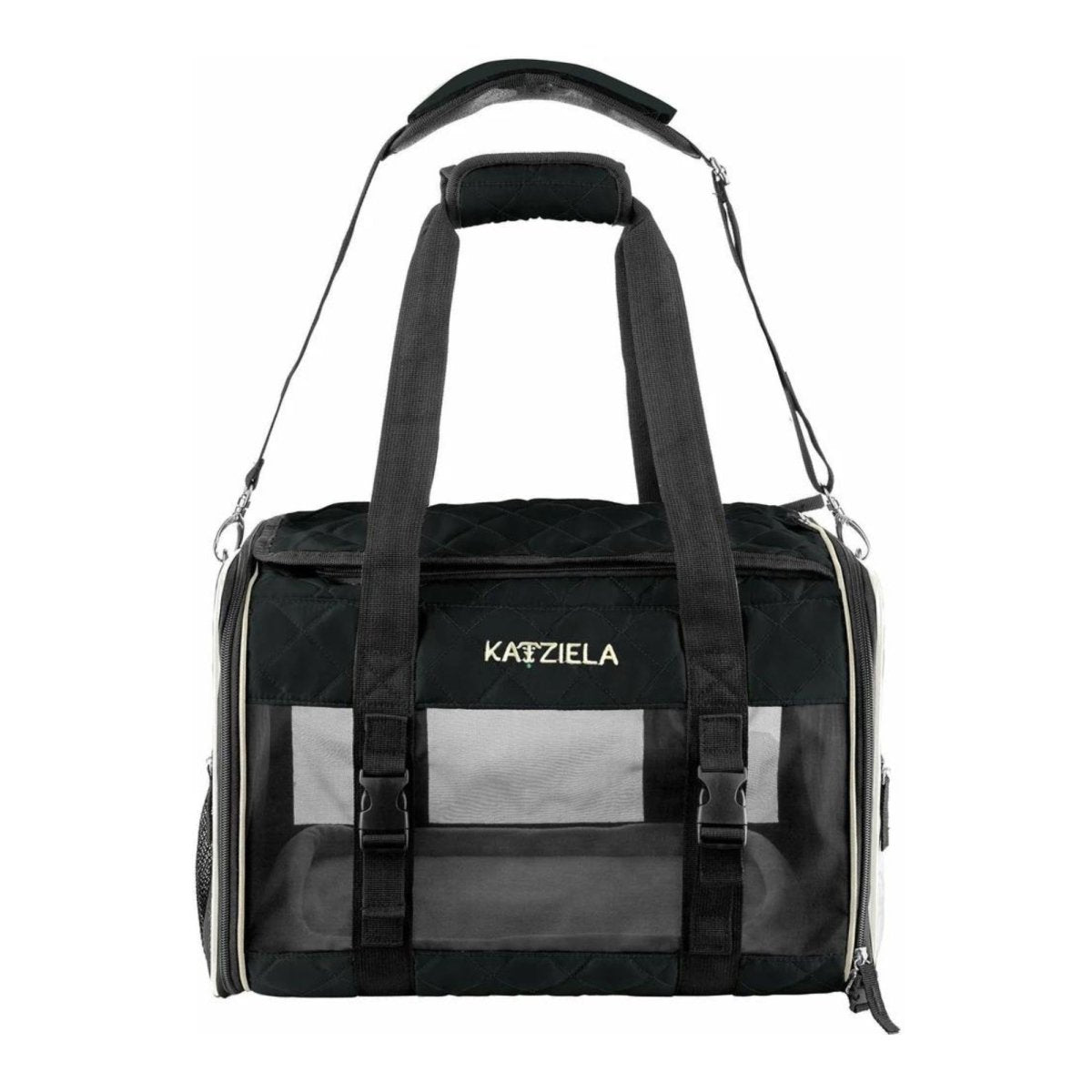 Katziela Quilted Companion Carrier Black Large - Pets Perfect