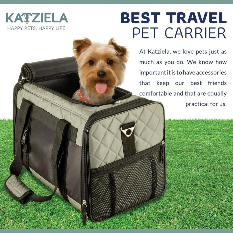 Katziela Quilted Companion Carrier, Gray Small, view 5
