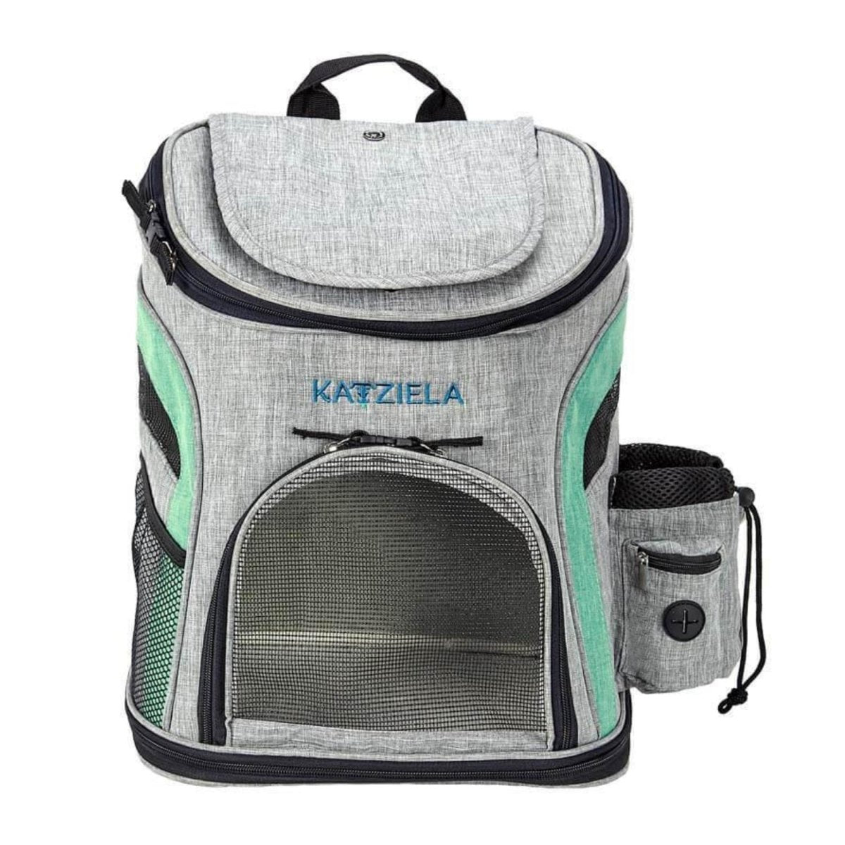 Katziela Voyager Backpack Carrier Gray/Light Green - Pets Perfect