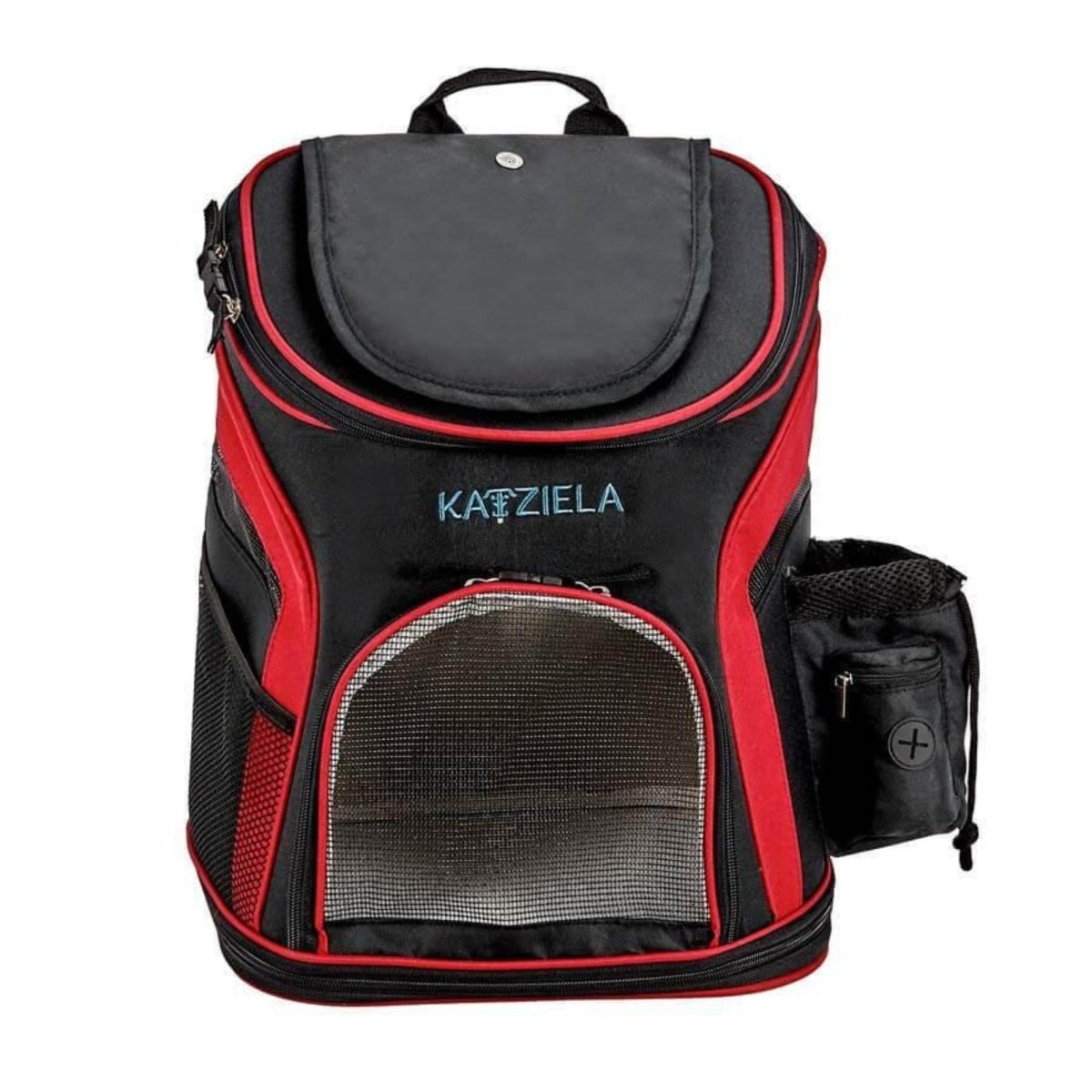 Katziela Voyager Backpack Black/Red - Pets Perfect