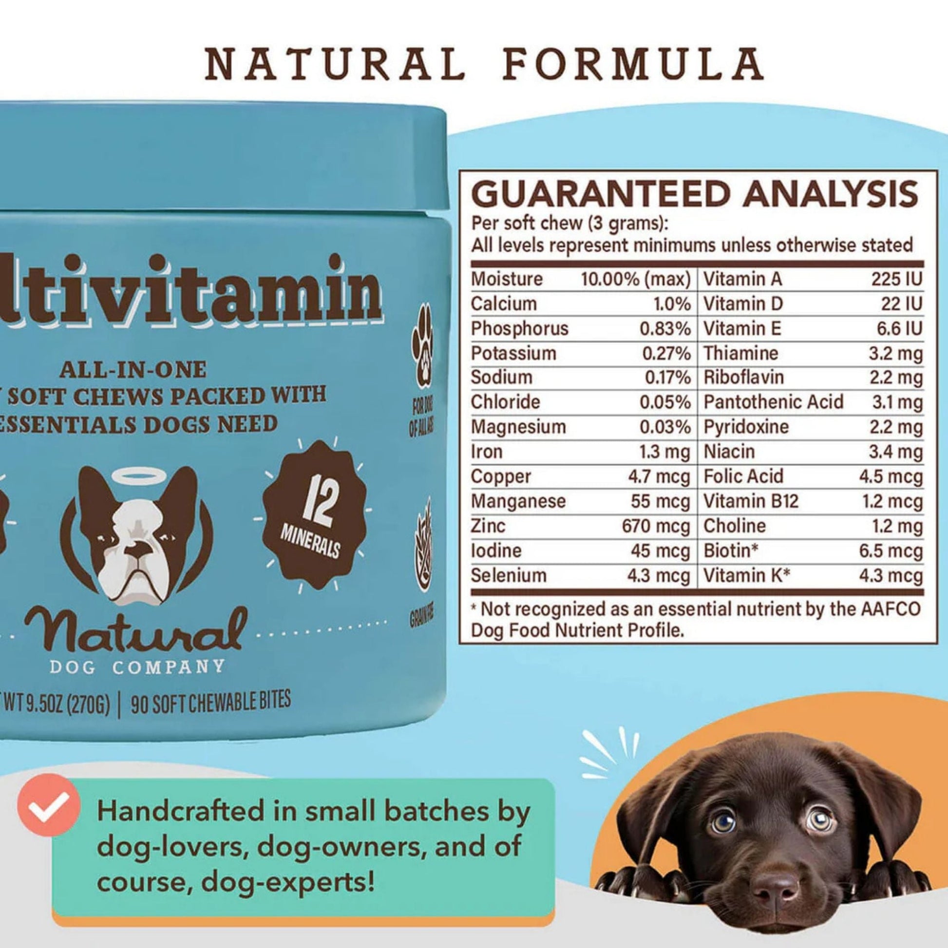 Natural Dog Company Dog Multivitamin Supplement Dog Chews - 90 ct, view 2