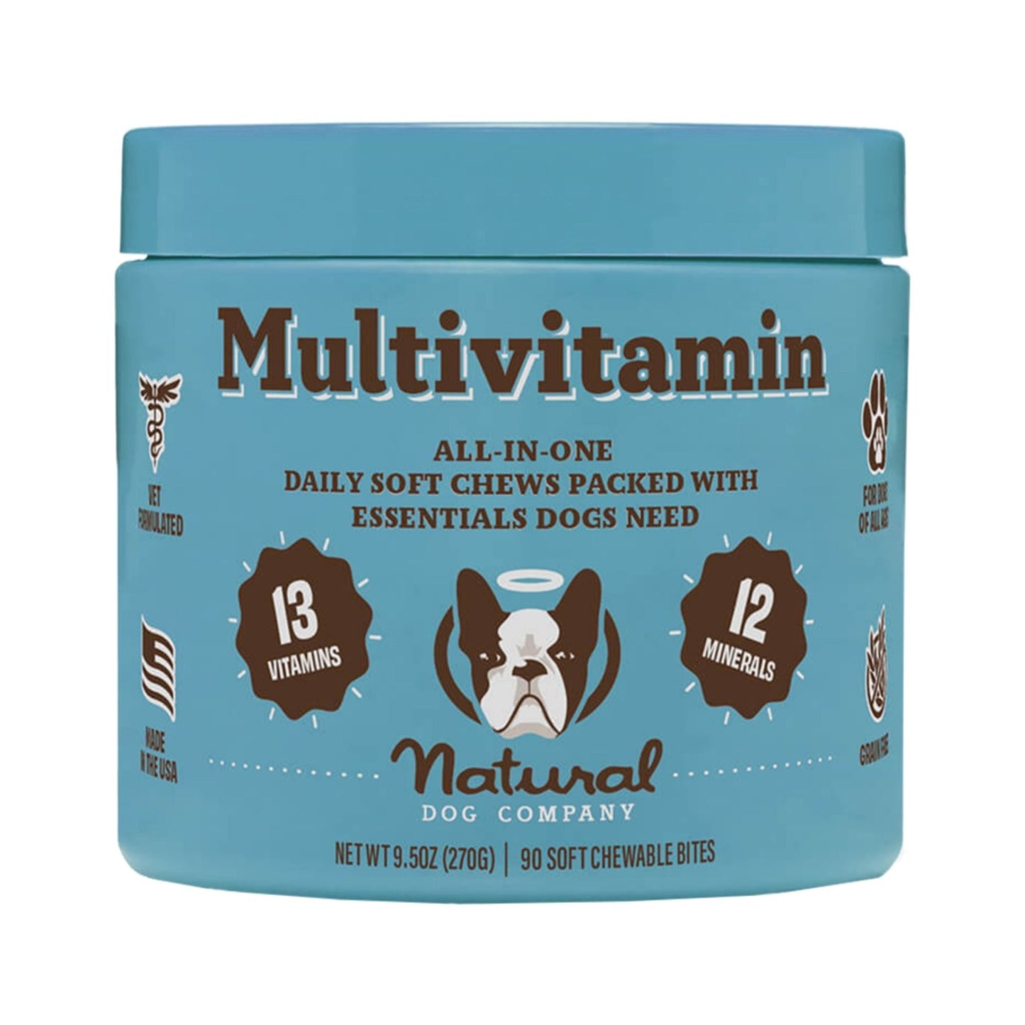 Natural Dog Company Dog Multivitamin Supplement Dog Chews - 90 ct