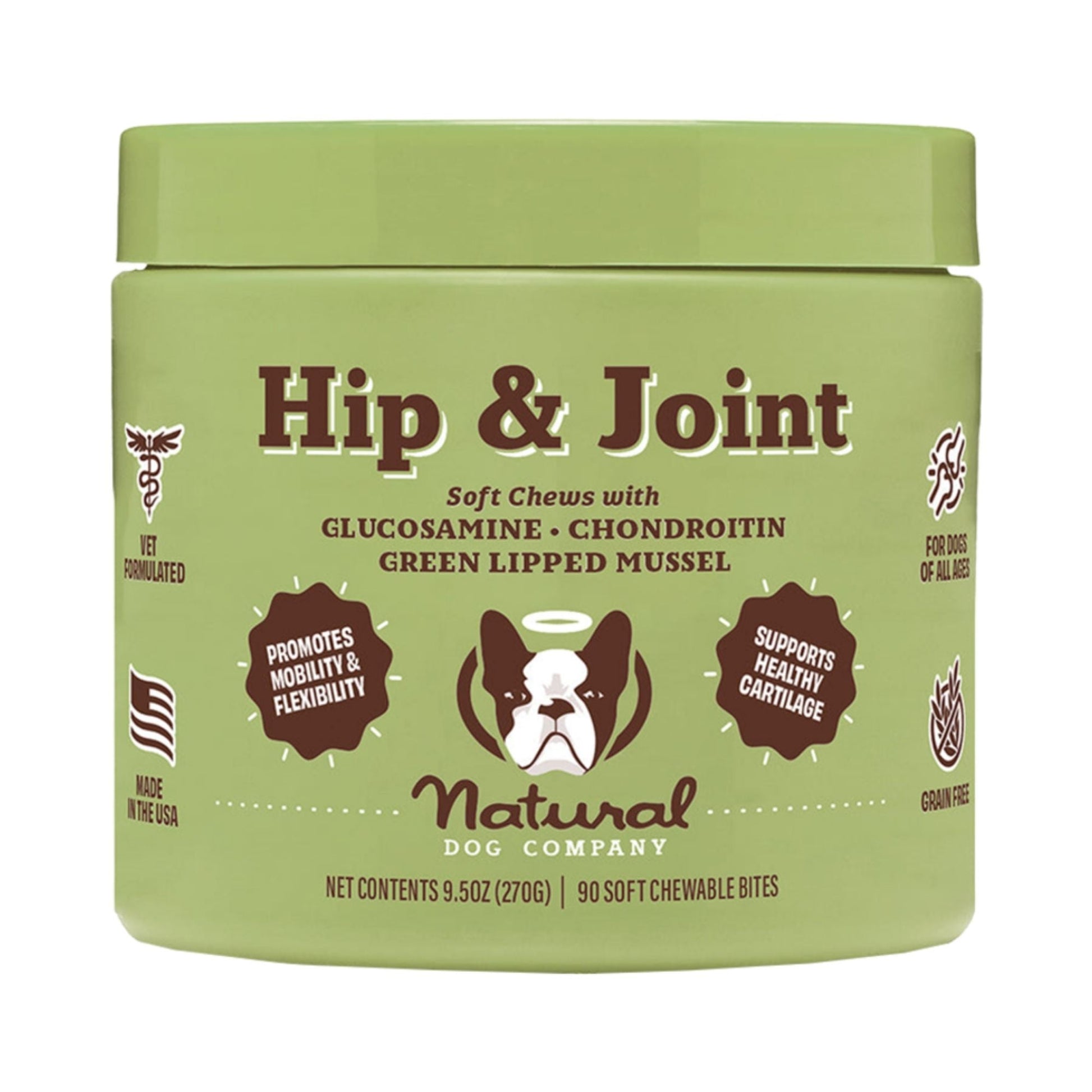 Natural Dog Company Dog Hip & Joint Supplement Dog Chews - 90 ct