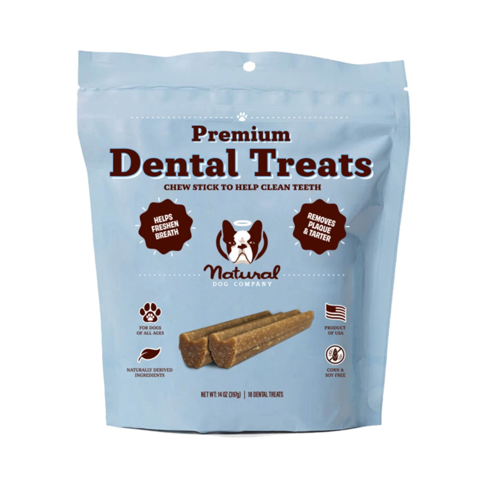 Natural Dog Company Dog Dental Treats Chew Sticks - 18 Count - Dog Treats Dental Chews