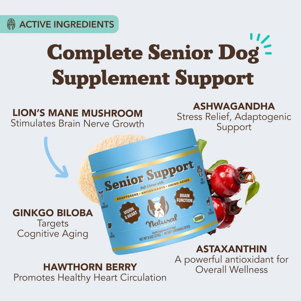 Natural Dog Company Dog Senior Support Chews - 90 Count