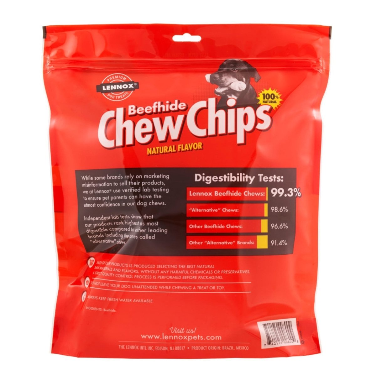 Lennox Beefhide Chew Chips Dog Treat Natural, 1ea/16oz. - Pets Perfect