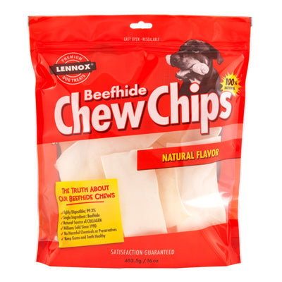 Lennox Beefhide Chew Chips Dog Treat Natural, 16 oz