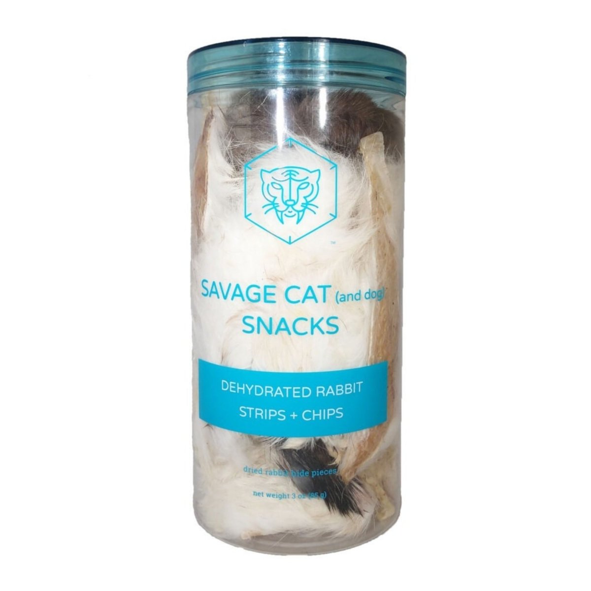 Savage Cat Dog Cat Dehydrated Rabbit Strips & Scalp Chips 3oz. - Pets Perfect