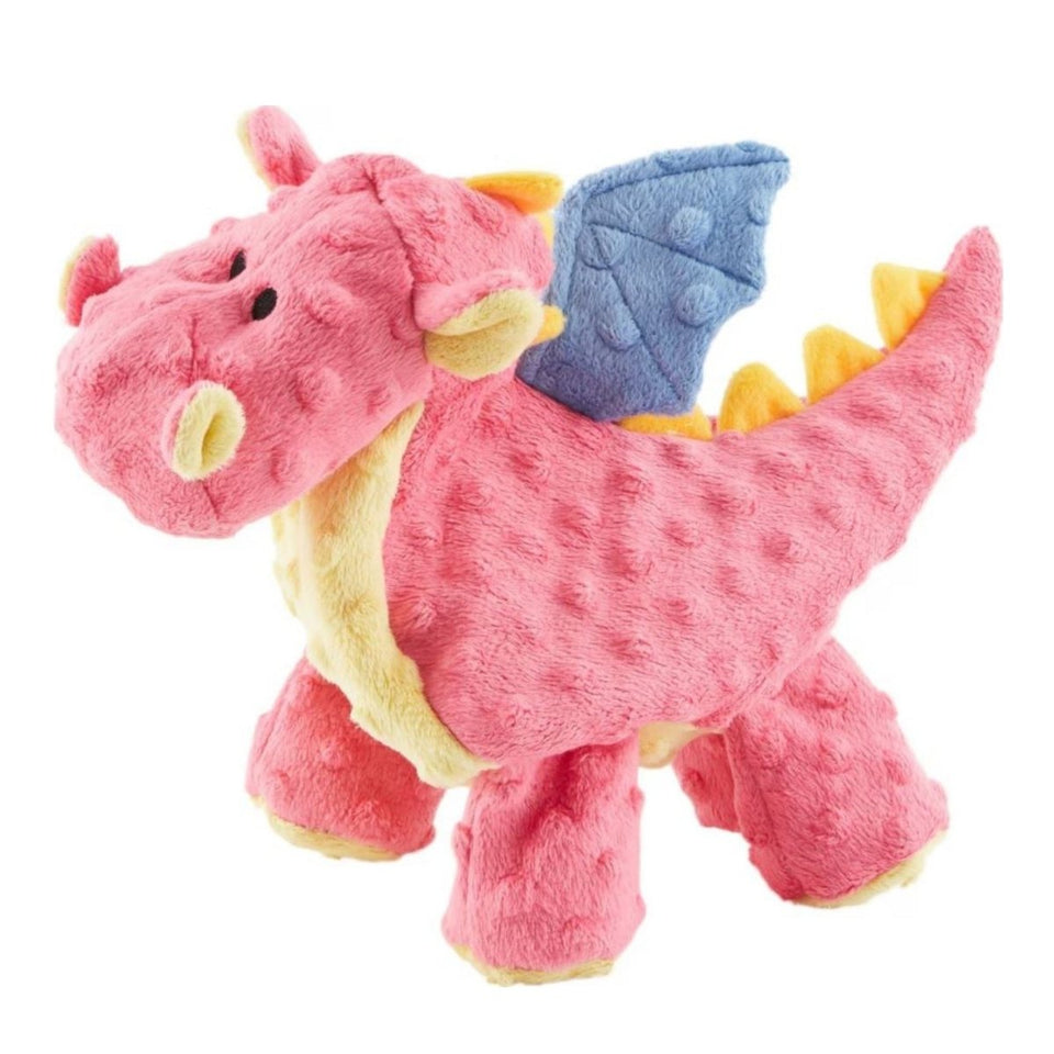 goDog Dragons Plush Dog Toy - Coral Large