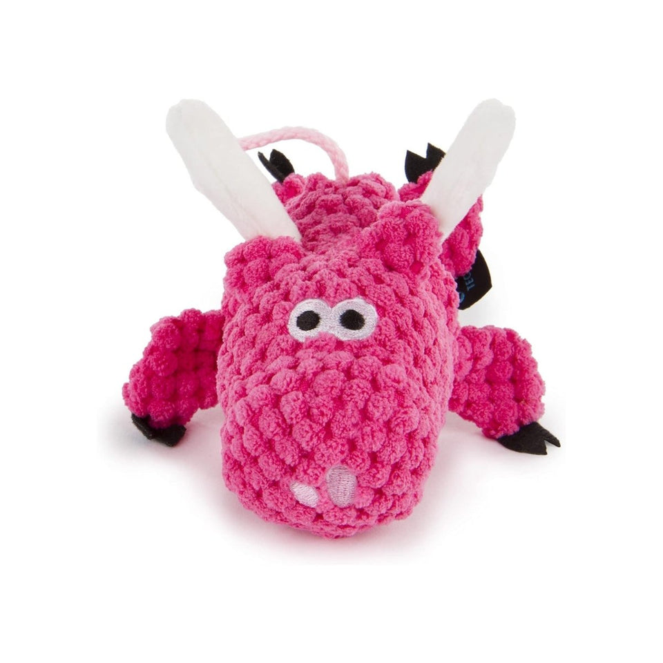 GoDog Just For Me Flying Pig Squeaky Plush Dog Toy - Pink, Mini