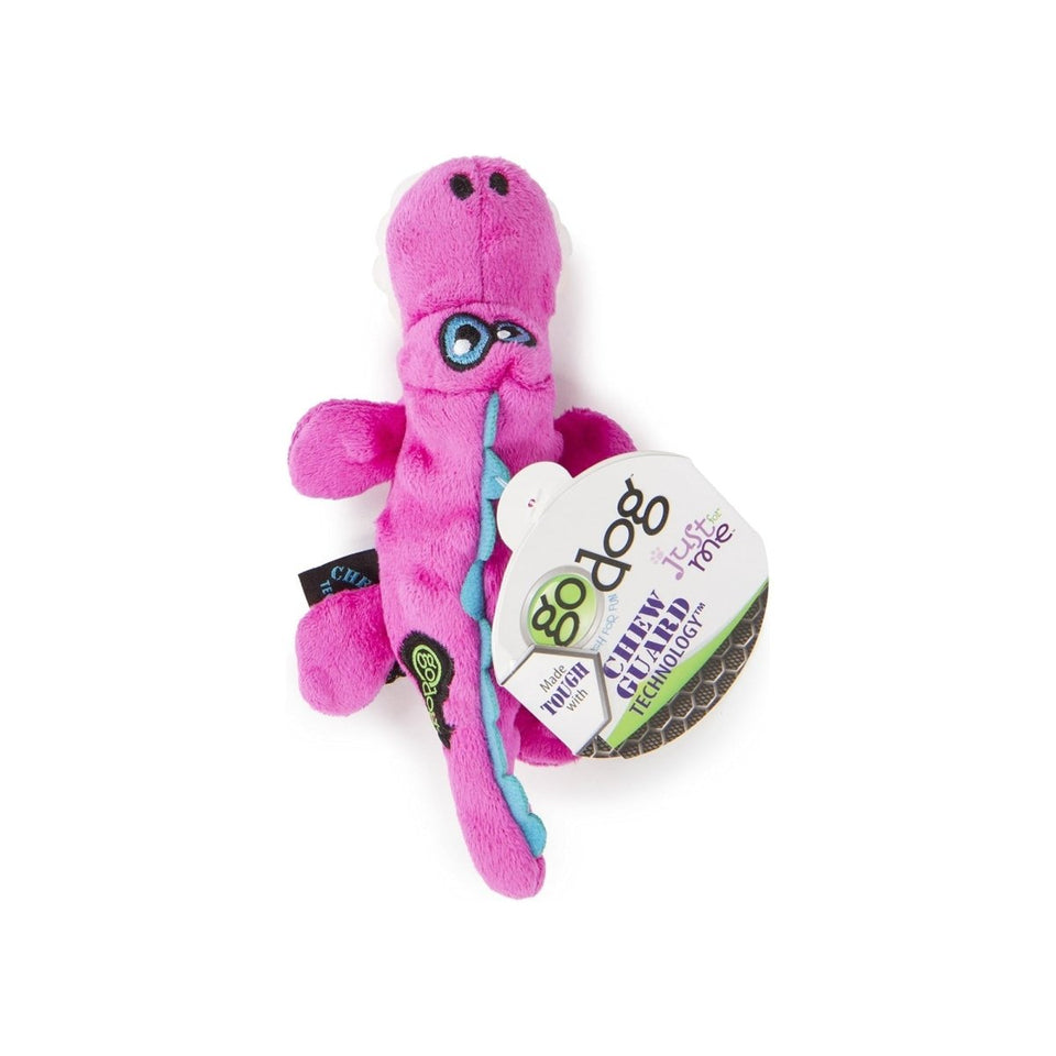 GoDog Just For Me Gator Squeaky Plush Dog Toy - Pink, Mini
