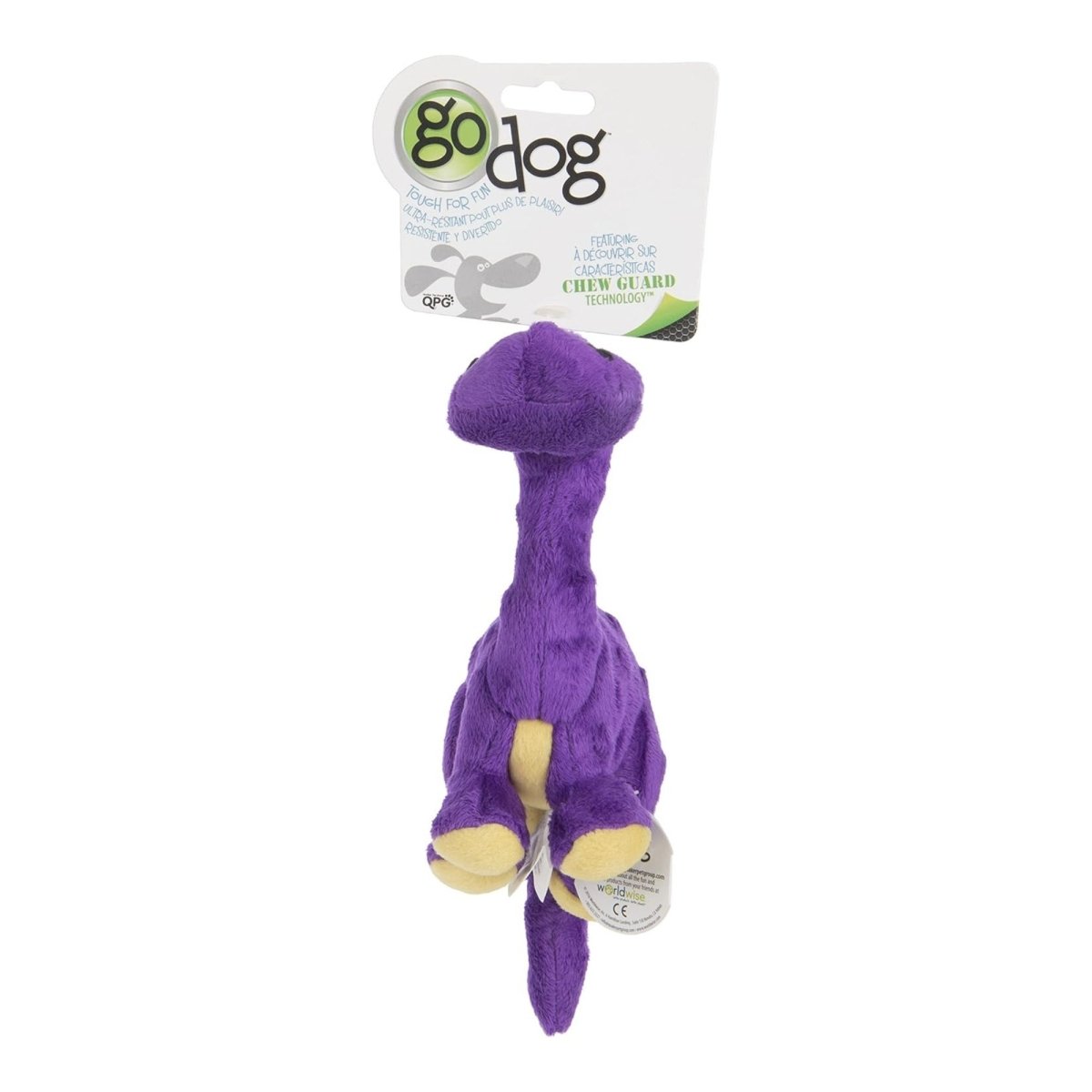 Godog Dinos Bruto The Brontosaurus Dog Toy Purple Small - Pets Perfect