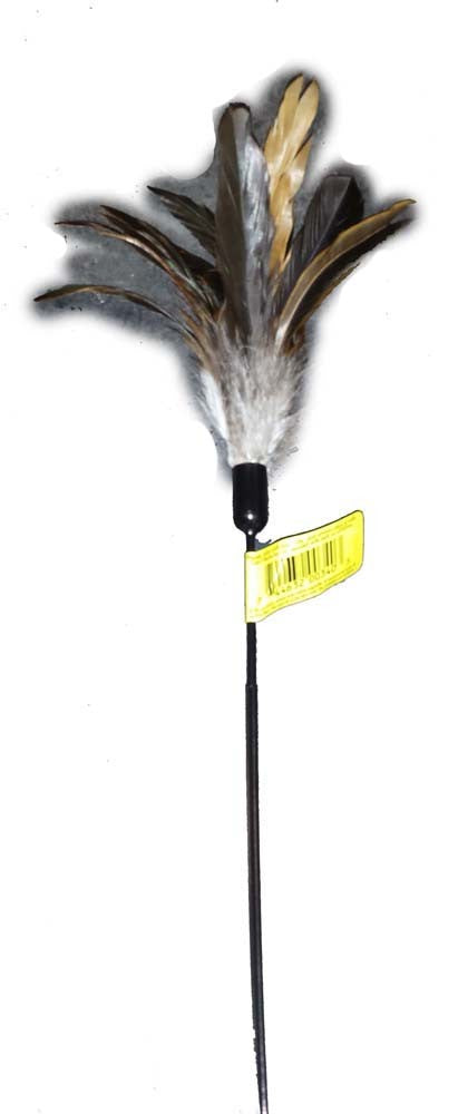 Cat Claws Cat Teaser Wiggler Wand Cat Toy, Black, White, 18 in
