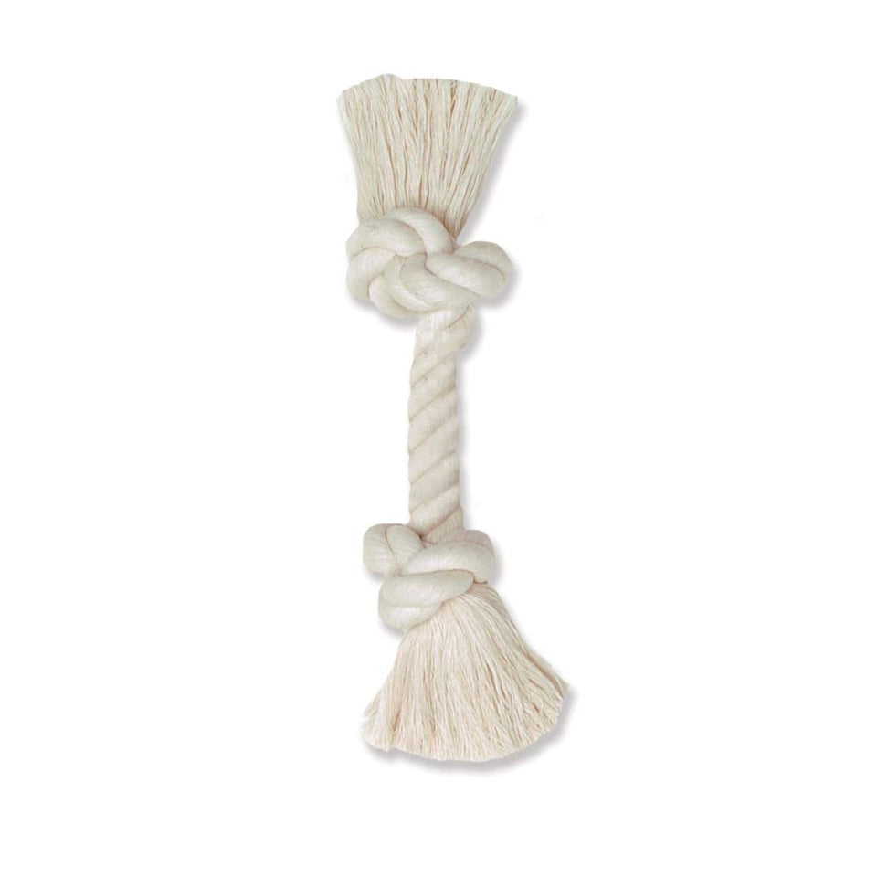 Mammoth Pet Products 100% Cotton Rope Bone, White, 12 in, Medium