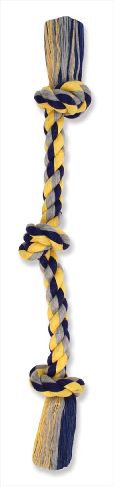 Mammoth Pet Products Cottonblend 3 Knot Rope Tug Dog Toy Multi-Color, 15 in, Small