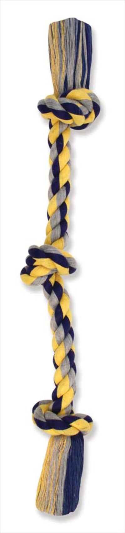 Mammoth Pet Products Cotton blend Color 3 Knot Rope Tug Dog Toy Assorted, 20 in, Medium