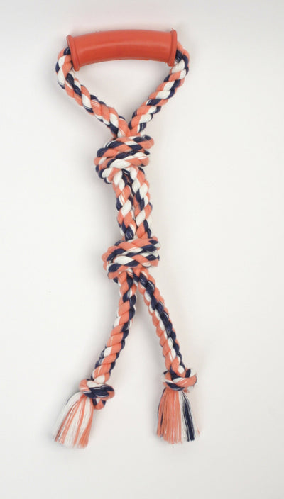 Mammoth Pet Products Color Twin Tug Dog Toy with Rubber Handle Multi-Color, 26 in, Large