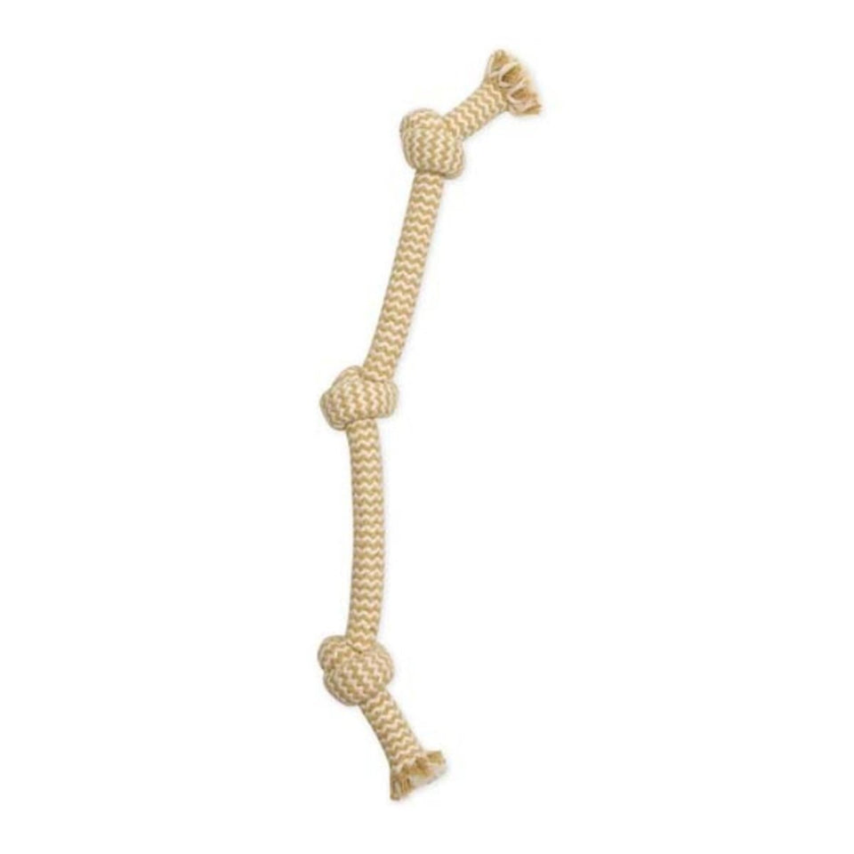 Mammoth Flossy Chews EXTRA Peanut Butter Scented Dog Toy 3 Knot Tug