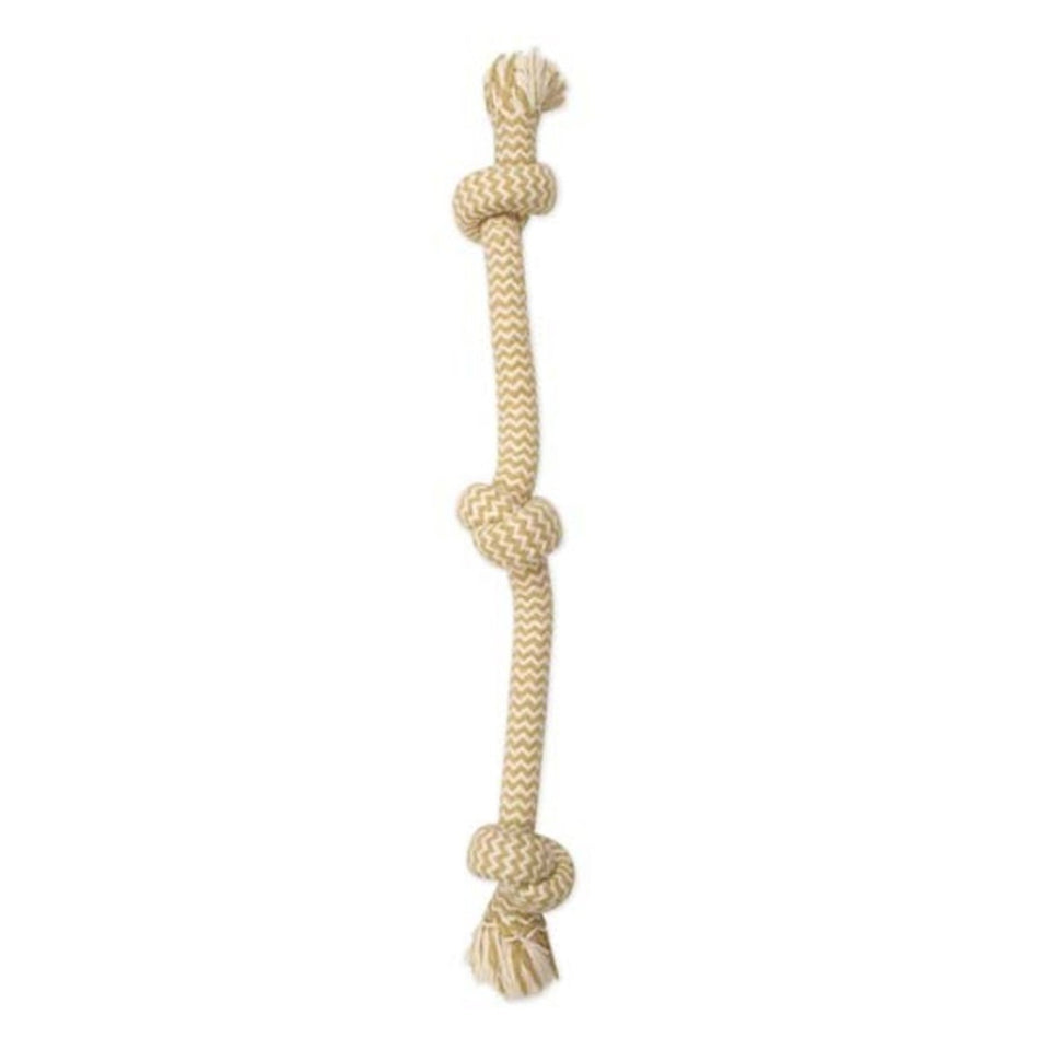 Mammoth Flossy Chews EXTRA Peanut Butter Scented Dog Toy 3 Knot Tug