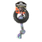 Mammoth TireBiter II with Rope Dog Toy Multi-Color, 5 in, Medium