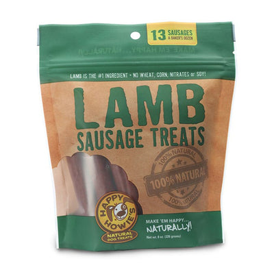Happy Howie Dog Lamb Sausage Bakers Dozen 4 in 8 oz