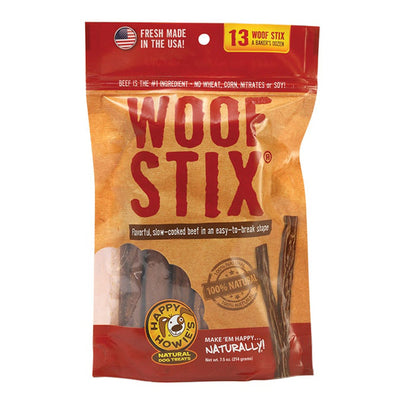 Happy Howie Dog Beef Woof Stix Bakers Dozen 6 in