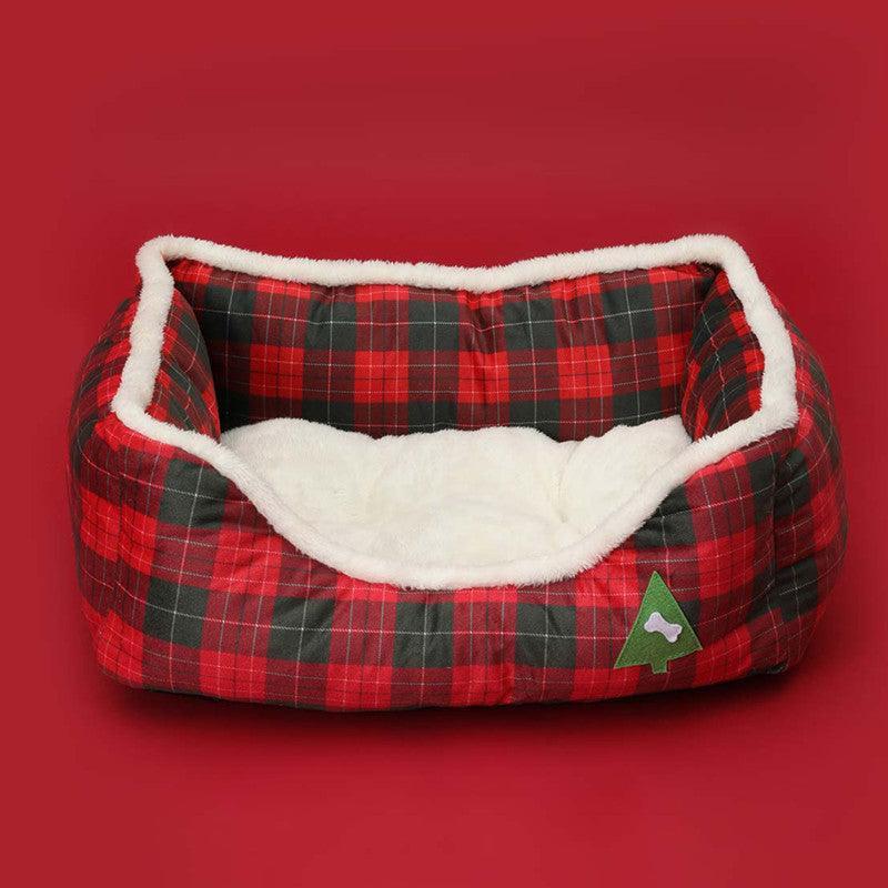 Luxury Festive Pet Haven - Cozy Christmas Sofa Bed For Dogs And Cats - Pets Perfect