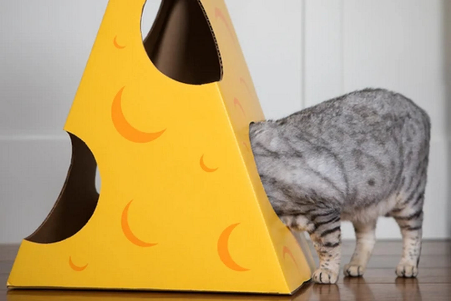 Monster Cheese Wedge Cardboard Cat House - Pets Perfect