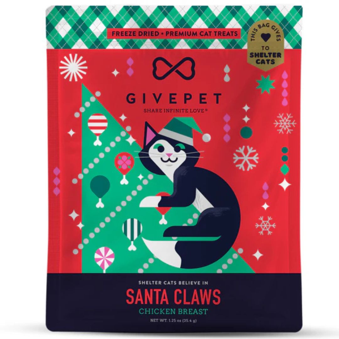 : Givepet Cat Holiday Freeze-Dried Grain-Free Santa Claws 1.2 oz
