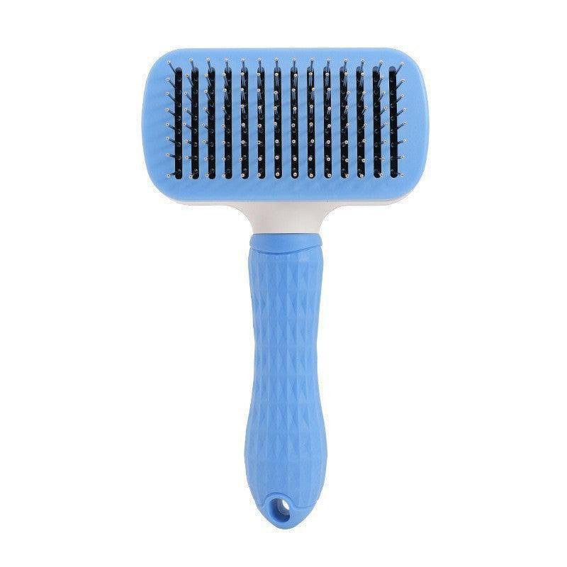 Dog Hugs Cat Self - Cleaning Cat Grooming Comb - Stainless Steel Fine Needle Comb for Cats - Pets Perfect