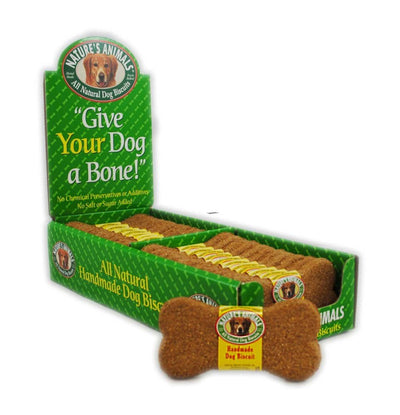 Green Give Your Dog a Bone display box of cheddar cheese bone biscuits