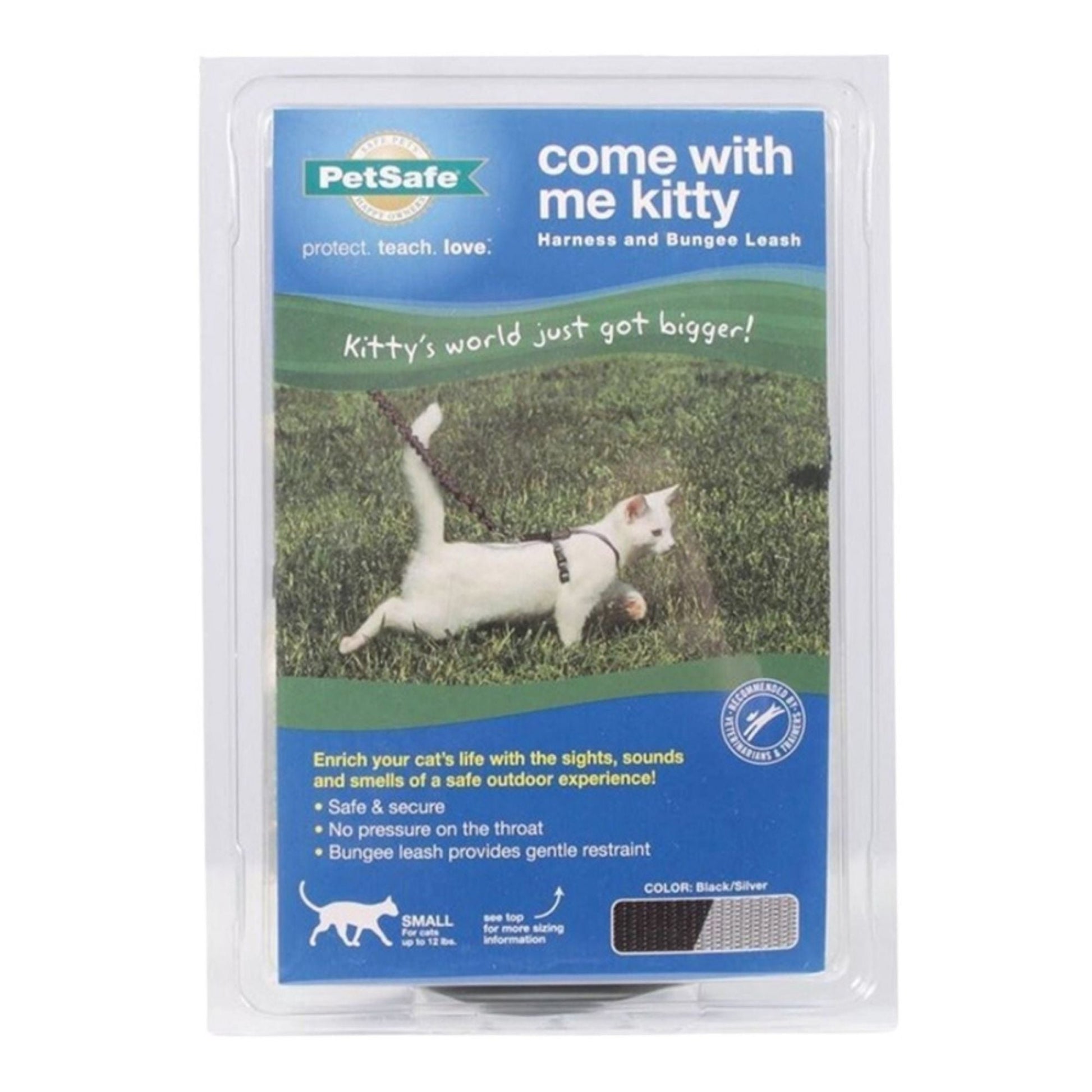 PetSafe Cat Come With Me Kitty Harness And Bungee Leash, Black Small