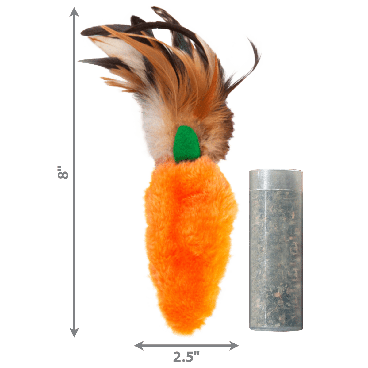 KONG Refillables Catnip Carrot with Feather Cat Toy Orange 1ea/One Size - Pets Perfect